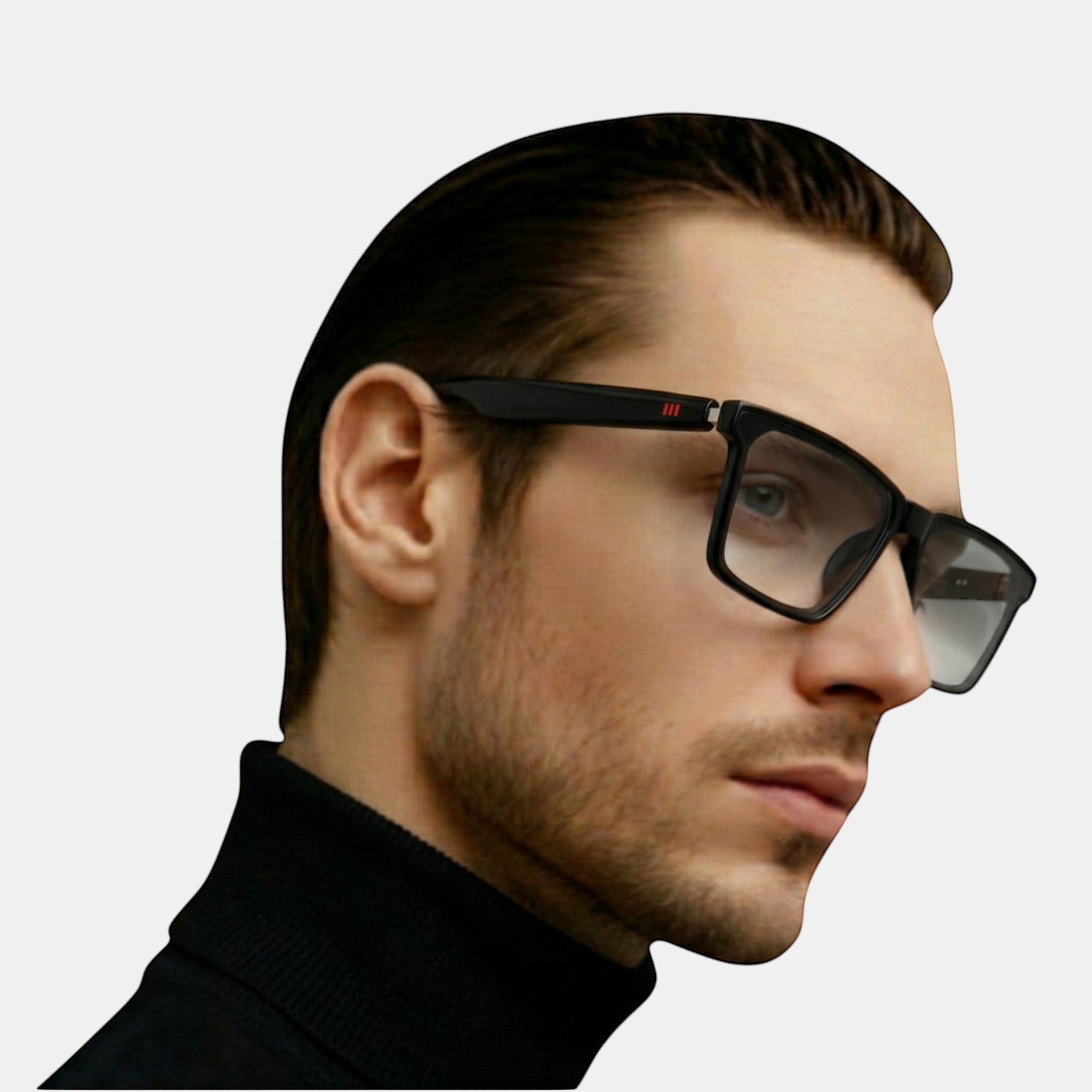 VAUCLIOR VC SORE ONE black smart glasses with Bluetooth, music, voice assistant, and call functions.