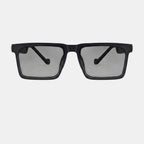 VAUCLIOR SORE ONE black acetate square frame sunglasses with grey gradient lenses.