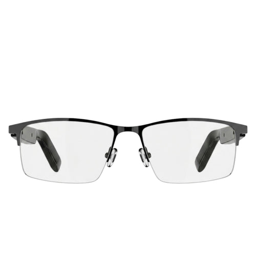 Lunettes audio intelligentes VAUCLIOR VC IRIS NANO noires avec monture élégante, Bluetooth 5.4 et protection UV.