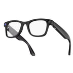 Lunettes connectées VAUCLIOR VC NEO PLUS noires en TR90 avec caméra intégrée et verres interchangeables.