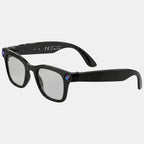 VAUCLIOR lunettes connectées VC NEO PLUS noires en TR90 avec caméra intégrée et verres transparents.