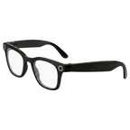 Lunettes connectées VAUCLIOR VC AXE GEN1 noires à monture rectangulaire mate avec technologie multimédia intégrée