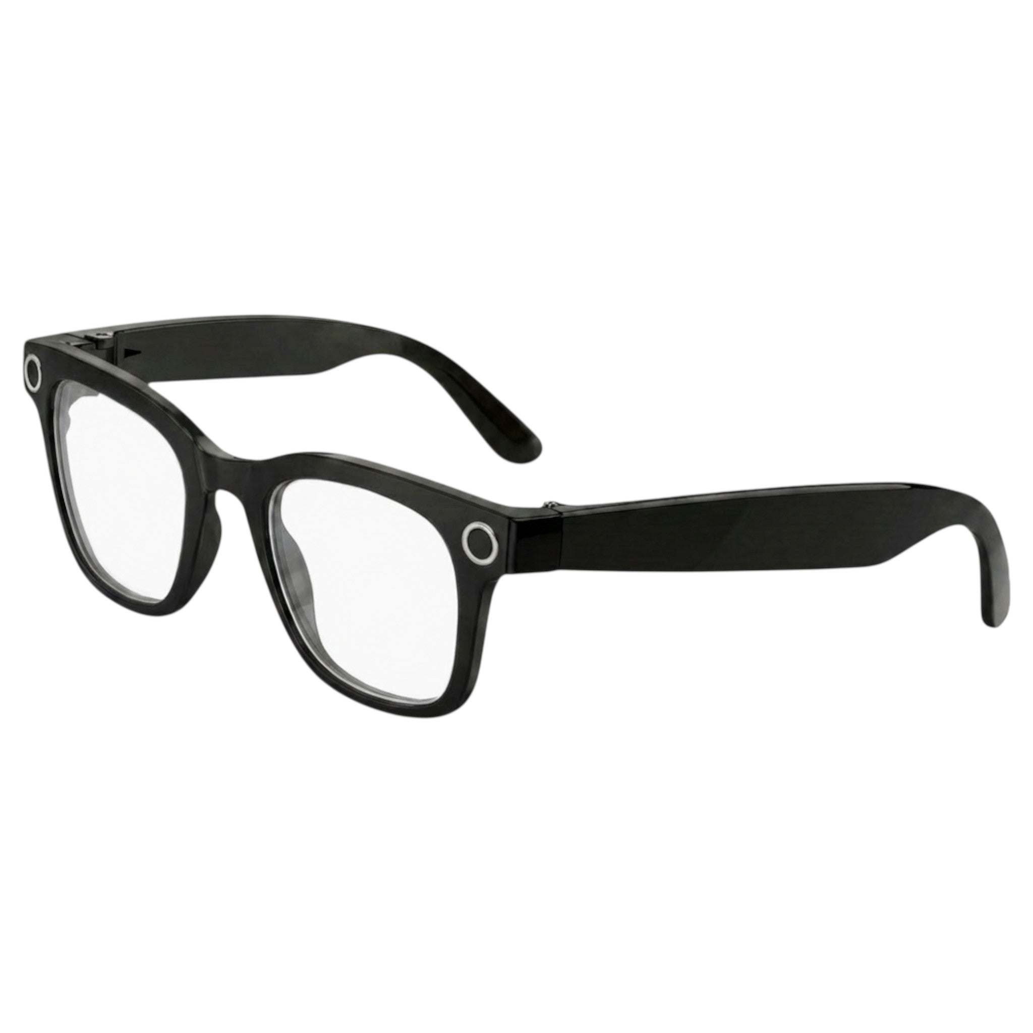 Lunettes connectées VAUCLIOR VC AXE GEN1 noires à monture rectangulaire mate avec technologie multimédia intégrée