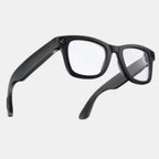 Lunettes connectées VAUCLIOR VC NEO PLUS noires en TR90, avec caméra 8MP et verres interchangeables.