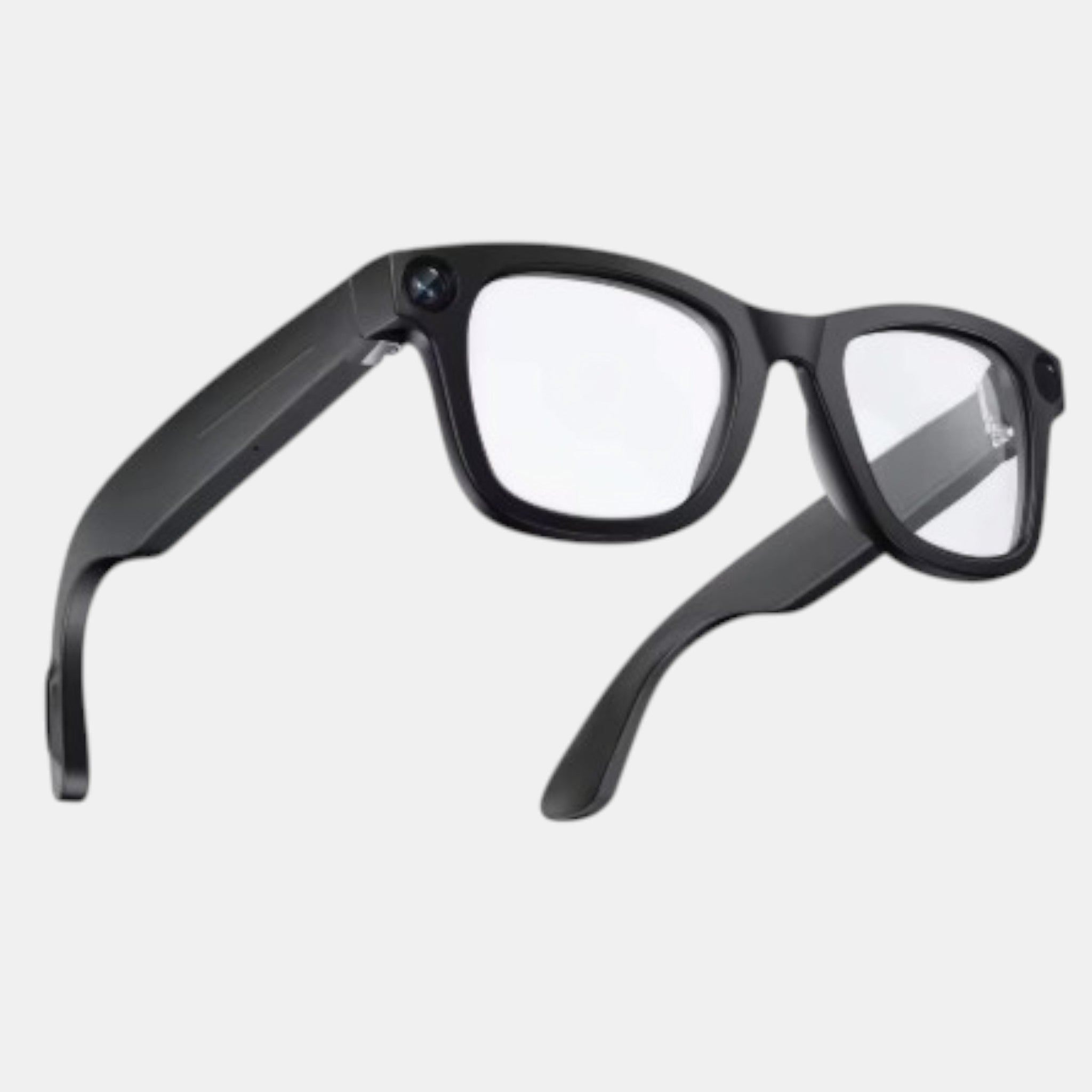 Lunettes connectées VAUCLIOR VC NEO PLUS noires en TR90, avec caméra 8MP et verres interchangeables.