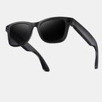Lunettes connectées VAUCLIOR VC NEO PLUS noires en TR90, avec caméra 8 MP et verres interchangeables.