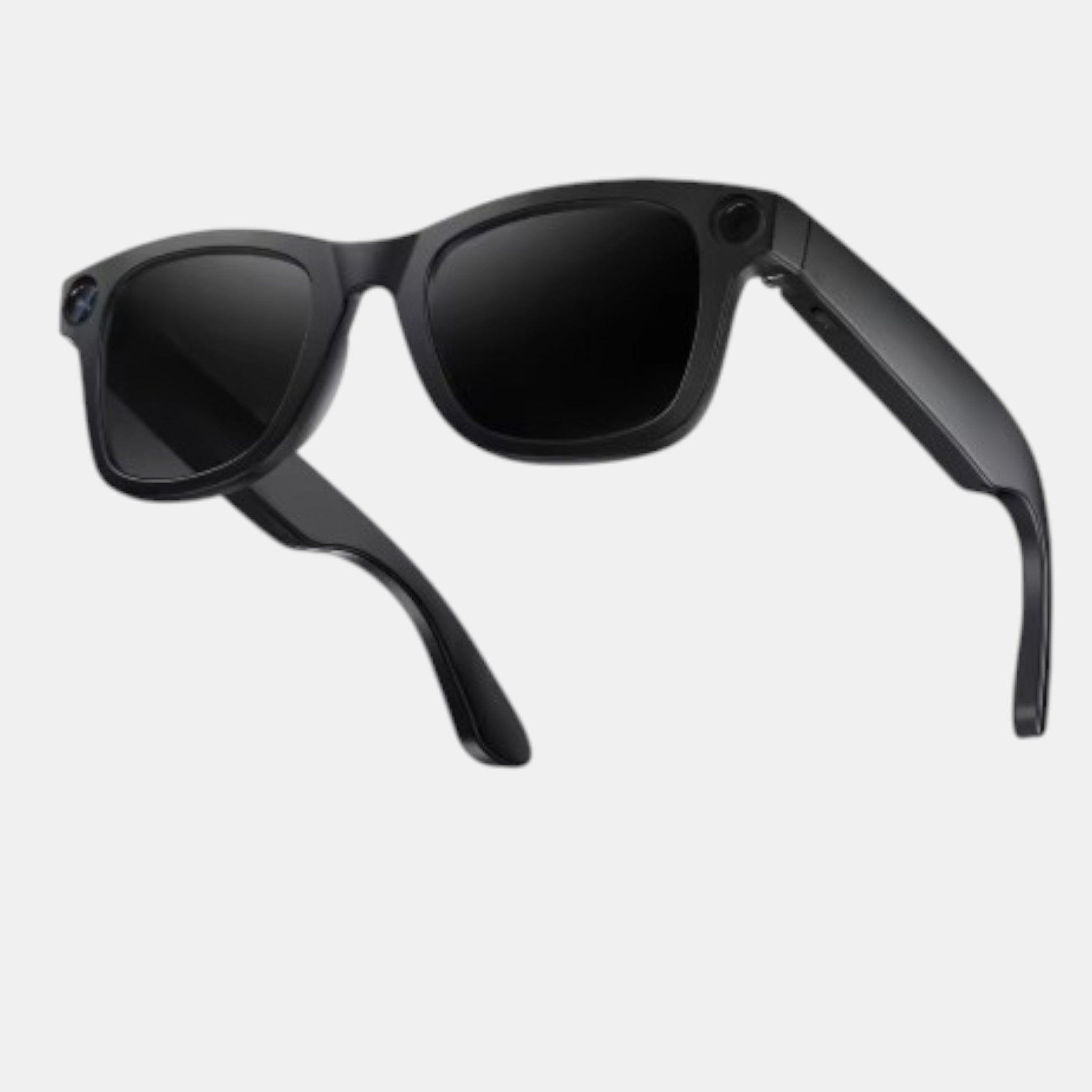 Lunettes connectées VAUCLIOR VC NEO PLUS noires en TR90, avec caméra 8 MP et verres interchangeables.
