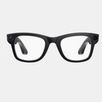 Lunettes connectées VAUCLIOR VC NEO PLUS noires en TR90 avec caméras intégrées et design rectangulaire.