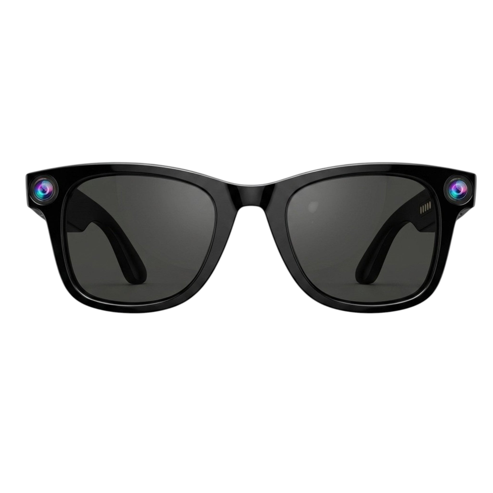 Lunettes connectées VAUCLIOR VC NEO PLUS noires en TR90 avec caméra intégrée 8MP et design élégant.