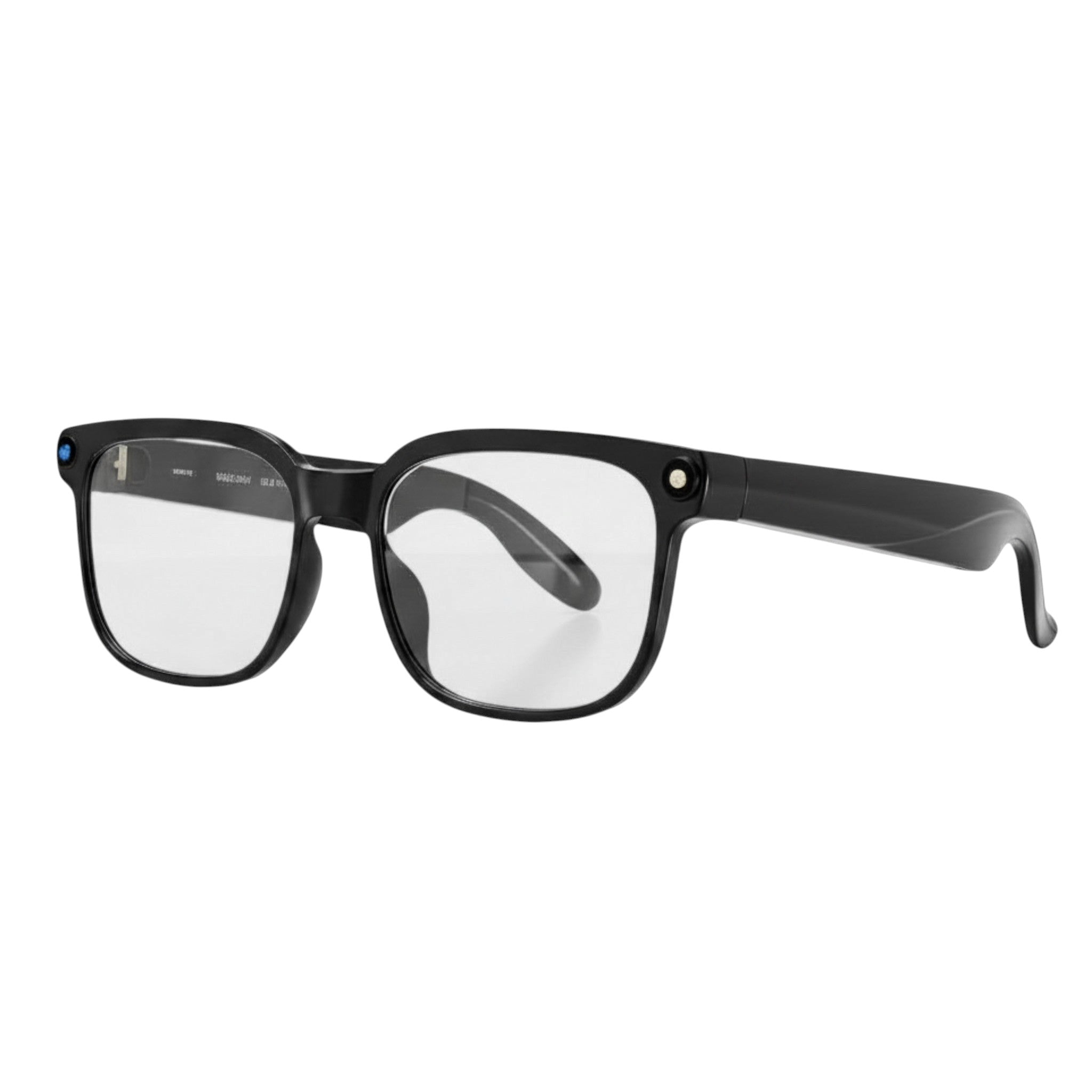 VAUCLIOR lunettes intelligentes VC EVEN LENS noires, monture rectangulaire, technologie IA intégrée pour capture et traduction.