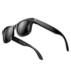 Lunettes intelligentes VAUCLIOR AXE GEN1 noires rectangulaires en TP mat avec objectif intégré.