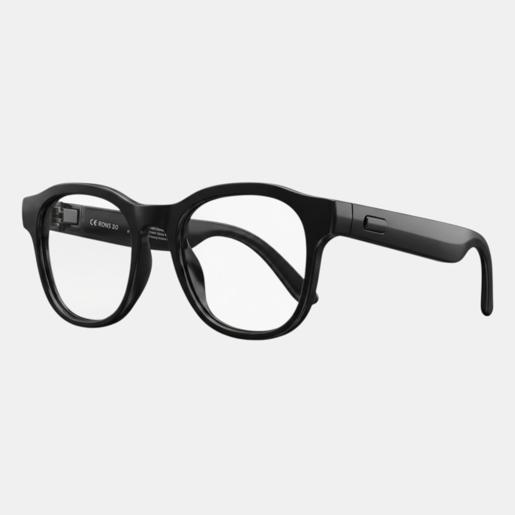 Lunettes intelligentes VAUCLIOR PRISM PRO noires avec caméra 8MP, design élégant et technologie avancée.