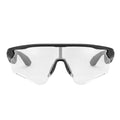 VAUCLIOR ROCKBROS ULTRA unisex black sport sunglasses with dark grey lenses and Bluetooth audio.