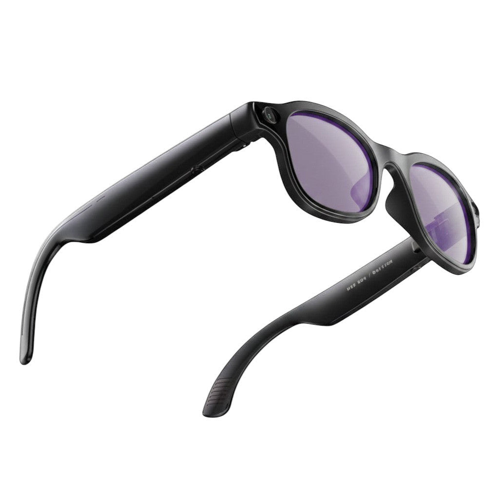 VAUCLIOR VC PRISM PRO black smart glasses with 8MP camera and polarized lenses.