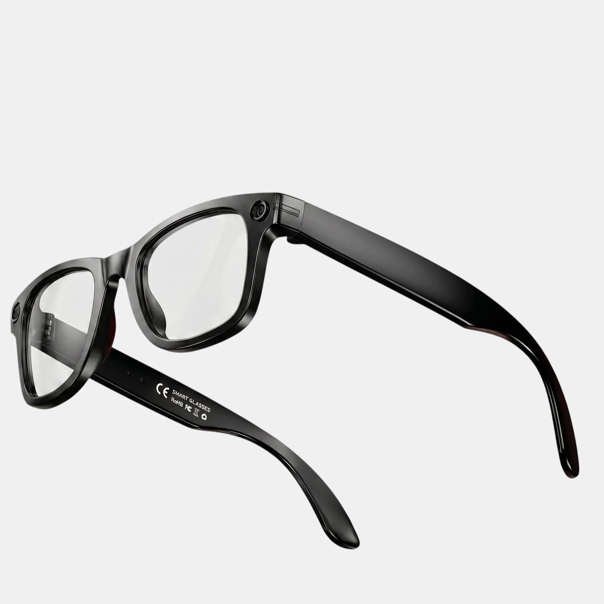 VAUCLIOR VC AXE GEN1 black rectangular smart glasses with matte finish and integrated camera.