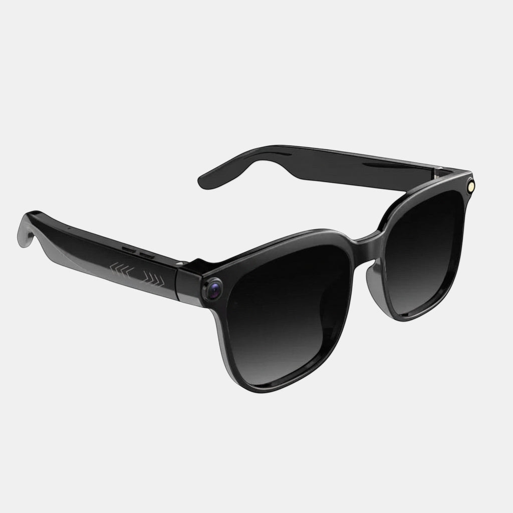 VAUCLIOR VC EVEN LENS black rectangular smart glasses with integrated camera and AI features.