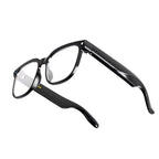 VAUCLIOR VC EVEN LENS smart glasses with rectangular frames, built-in HD camera, AI voice, translation, and music call features.
