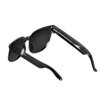 VAUCLIOR VC EVEN LENS smart glasses with rectangular frames, built-in HD camera, AI voice, translation, and music call features.