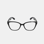 VAUCLIOR VC CLÉO black cat-eye smart glasses with dark lenses and integrated technology.