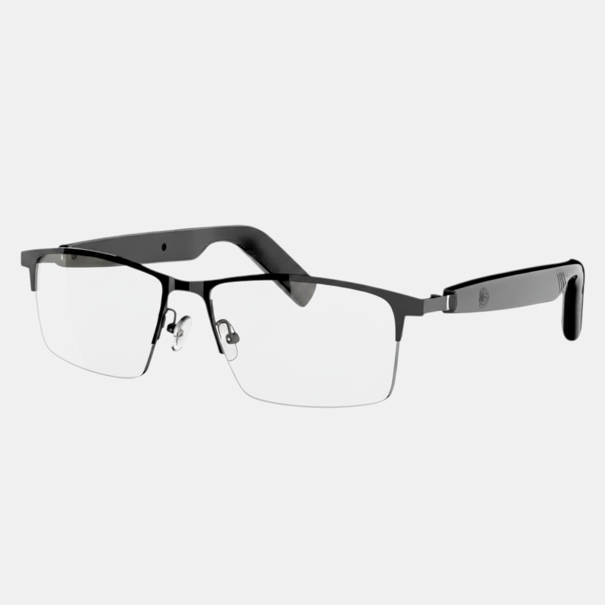 VAUCLIOR VC IRIS NANO black full-frame smart glasses with blue lenses and Bluetooth 5.4