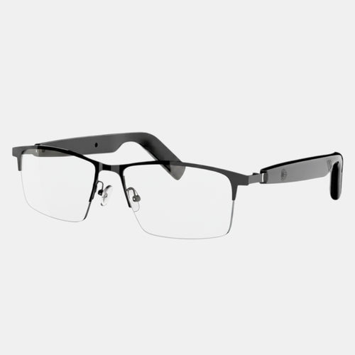 VAUCLIOR VC IRIS NANO black full-frame smart glasses with blue lenses and Bluetooth 5.4