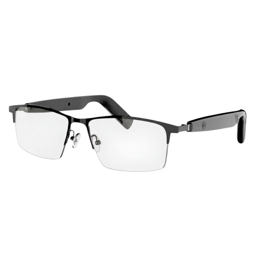 VAUCLIOR VC IRIS NANO black full-frame smart glasses with blue lenses and Bluetooth 5.4