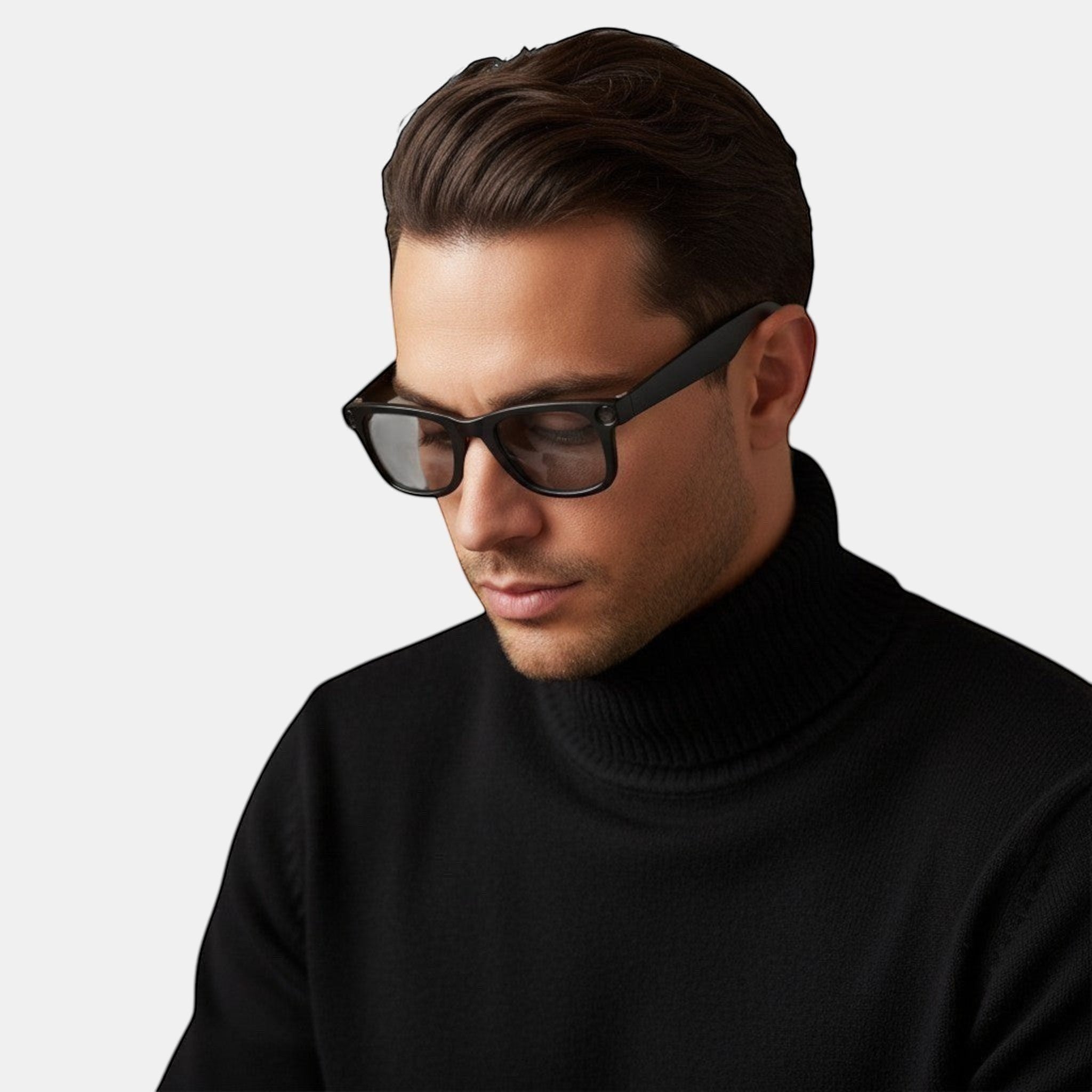 VAUCLIOR VC NEO PLUS black TR90 smart glasses with camera and grey lenses