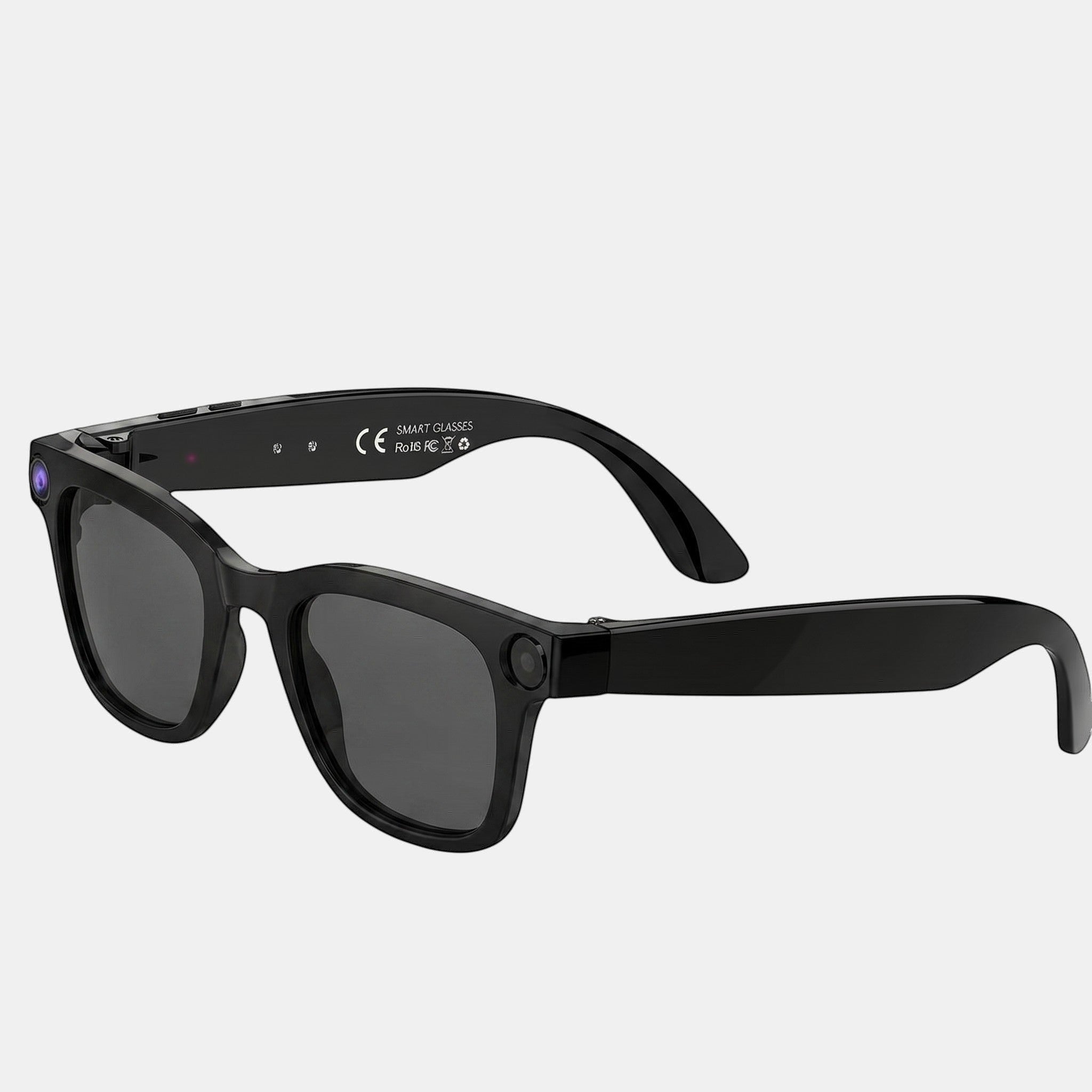 VAUCLIOR VC NEO PLUS black TR90 smart glasses with 8MP camera, 1080P video, 20MP photos, and 32GB storage.