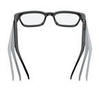 VAUCLIOR VC NOVA G1 black smart glasses with dual lenses and integrated Bluetooth headphones.