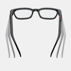VAUCLIOR VC NOVA G1 black smart glasses with dual lenses and integrated Bluetooth headphones.