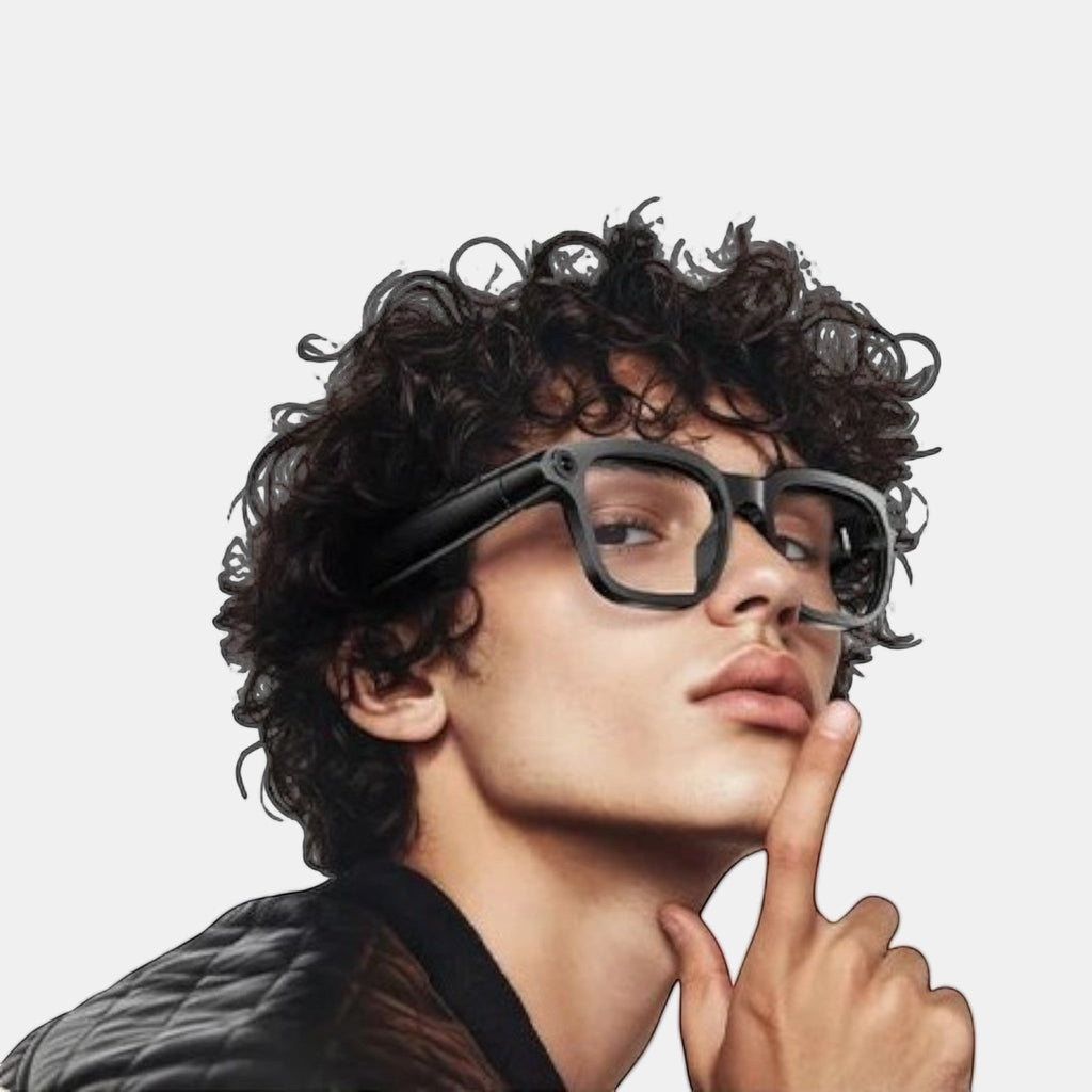 VAUCLIOR VC NOVA G1 smart glasses with dual cameras and Bluetooth connectivity for men.