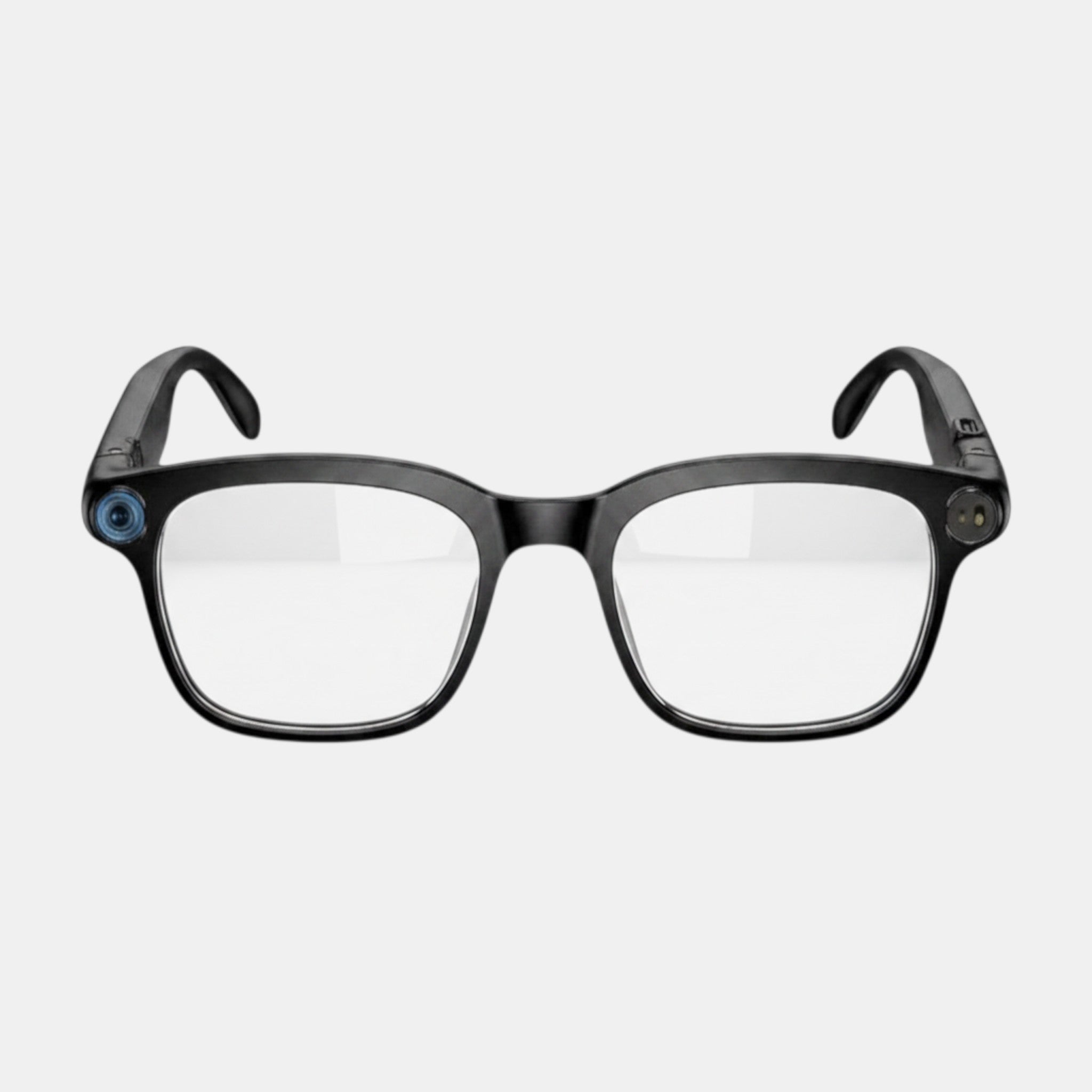 VAUCLIOR VC NOVA G1 black smart glasses with dual cameras and integrated audio.