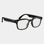VAUCLIOR VC NOVA G1 black smart glasses with dual cameras and integrated Bluetooth headphones.