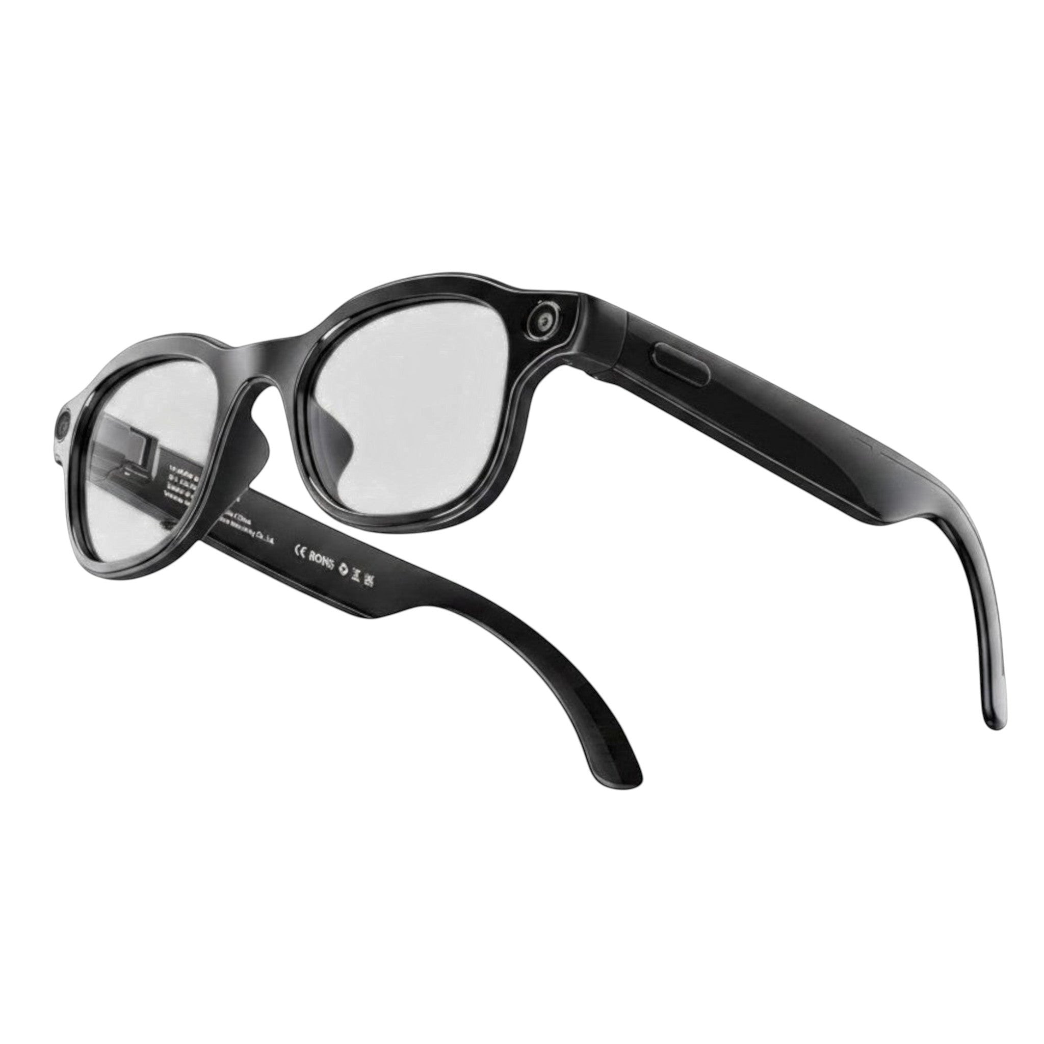 VAUCLIOR VC PRISM PRO black smart glasses with 8MP camera and AI voice assistant. Lightweight and stylish for everyday use.