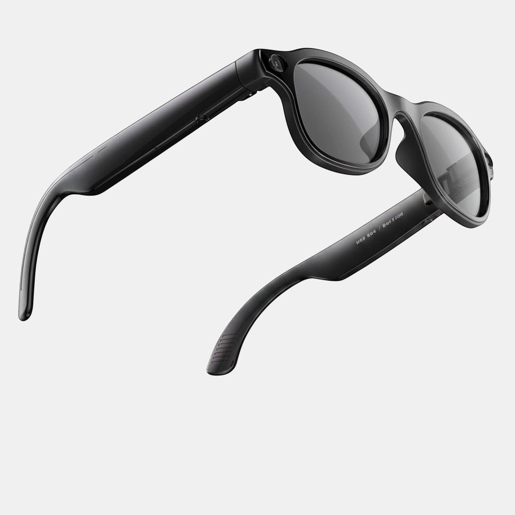 VAUCLIOR VC PRISM PRO black smart glasses with 8MP camera and Sony IMX219 sensor, offering audio and AI voice assistance.