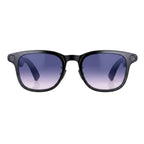 VAUCLIOR VC RAY MAX black smart sunglasses with purple gradient lenses and integrated Bluetooth.