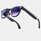 VAUCLIOR VC RAY MAX black smart glasses with purple gradient lenses and Bluetooth 6.0