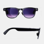 VAUCLIOR VC RAY MAX black smart sunglasses with gradient lenses and integrated camera.