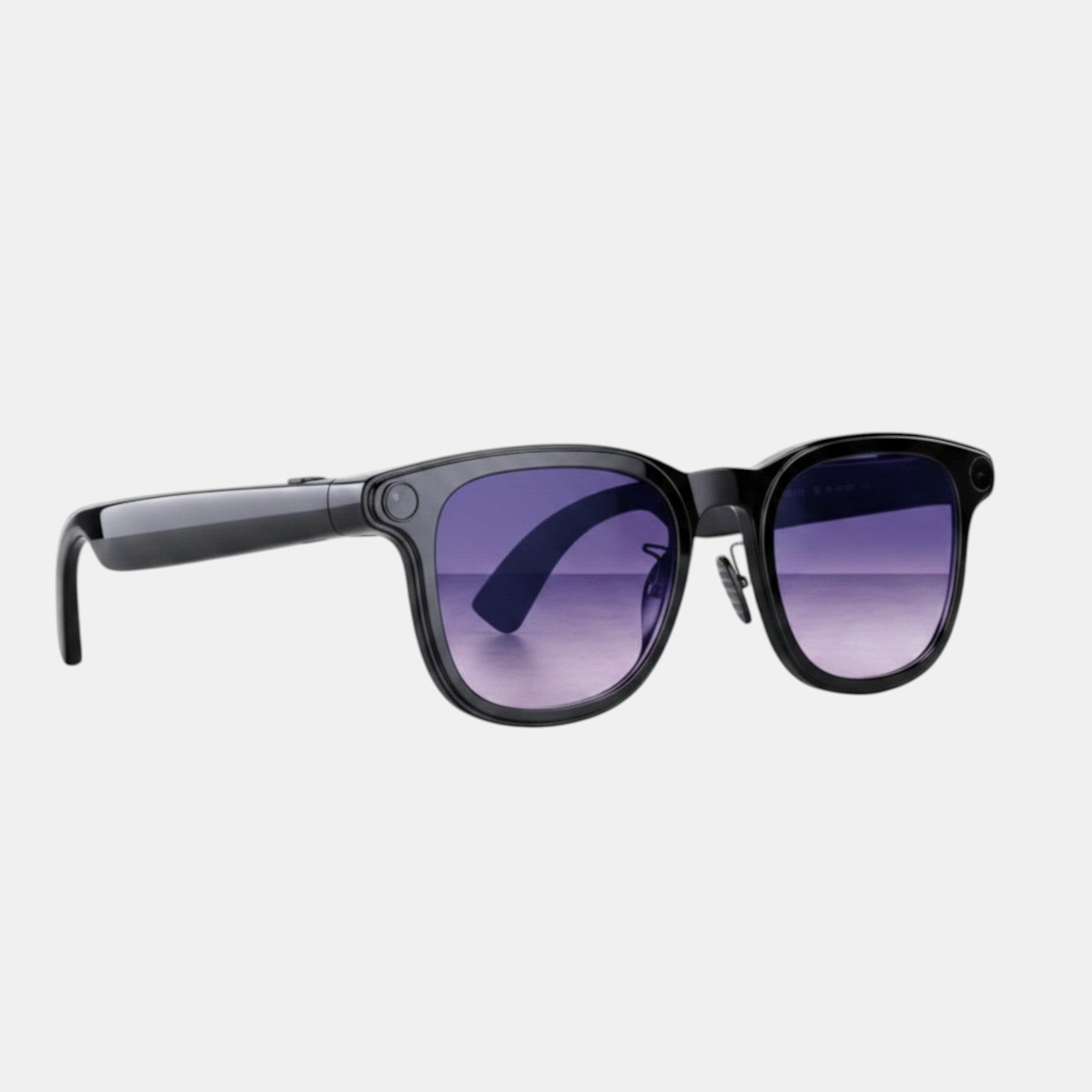 VAUCLIOR VC RAY MAX black smart sunglasses with purple gradient lenses and integrated Bluetooth 6.0
